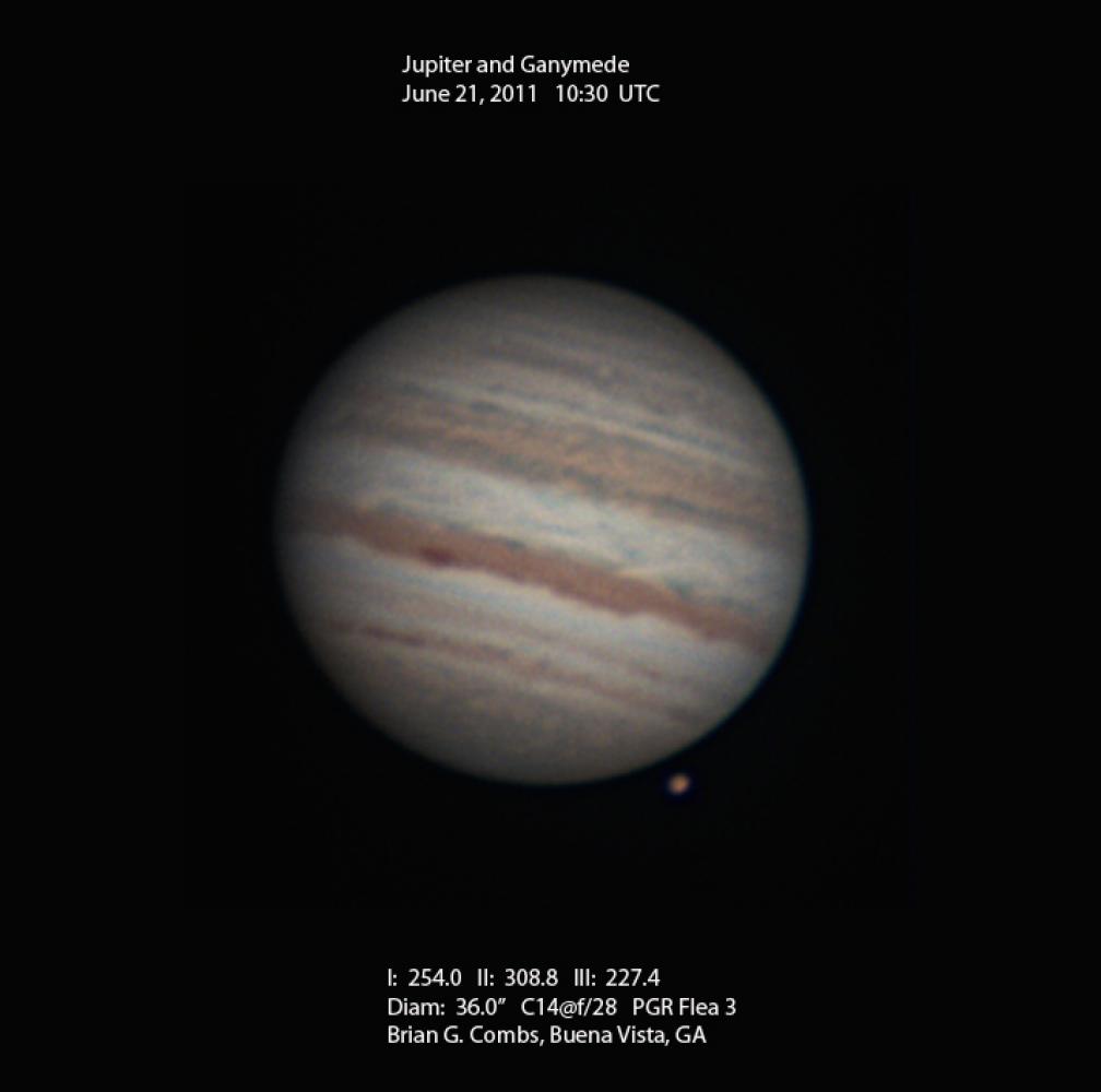 Jupiter and Ganymede - June 21, 2011